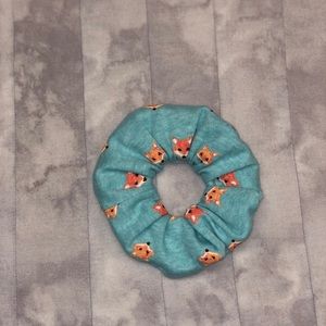 Blue Fox Face Scrunchie Hair Accessory New‎